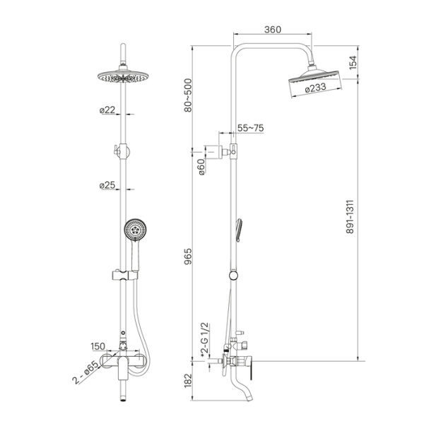 Смеситель для ванны IDDIS Edifice (EDISB3Fi06)